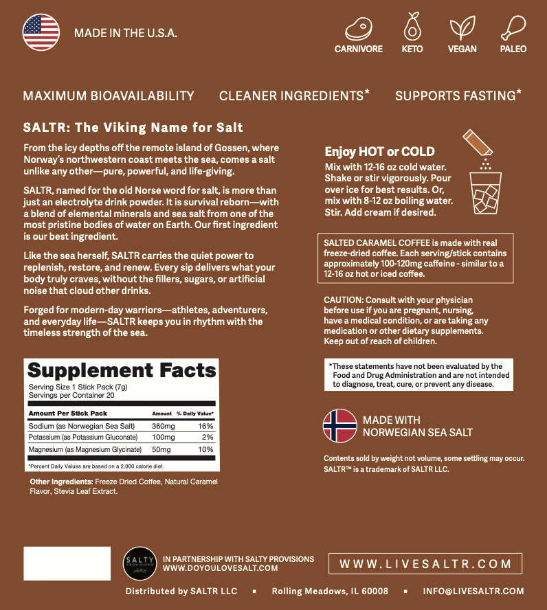 Salted Caramel Coffee Electrolyte Packets (Caffeine)