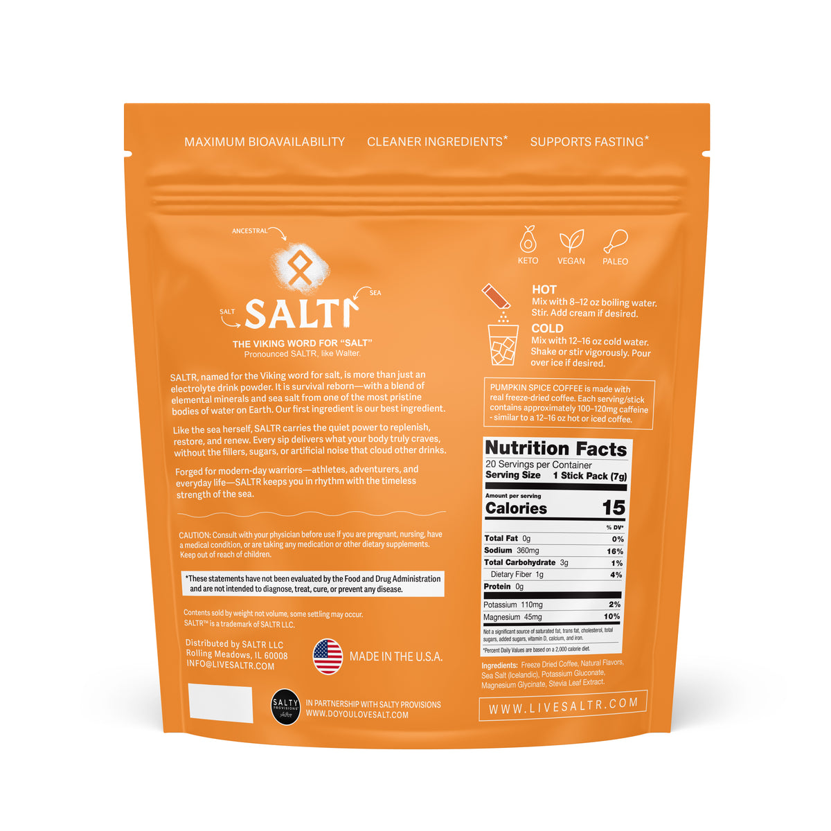 Pumpkin Spice Coffee Electrolyte Packets (Caffeine)