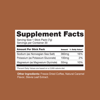 Salted Caramel Coffee Electrolyte Packets (Caffeine)