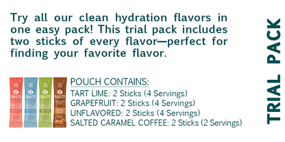 SALTR STARTER TRIAL PACK Electrolyte Packets - 2 STICKS, ALL 4 FLAVORS